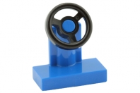 [New] Vehicle, Steering Stand 1 x 2 with Black Steering Wheel, Blue. /Lego. Parts. 3829c1